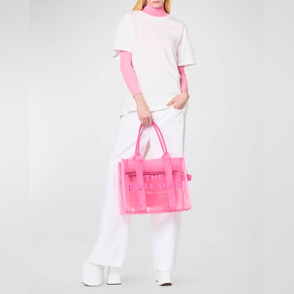 Authentic Marc Jacob’s Candy Pink Mesh Large Tote w/Dust Bag - Picture 4 of 8